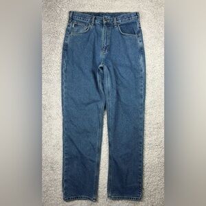 Carhartt Jeans Mens 34 x 34 Flannel Lined Straight Leg Relaxed Baggy Vintage